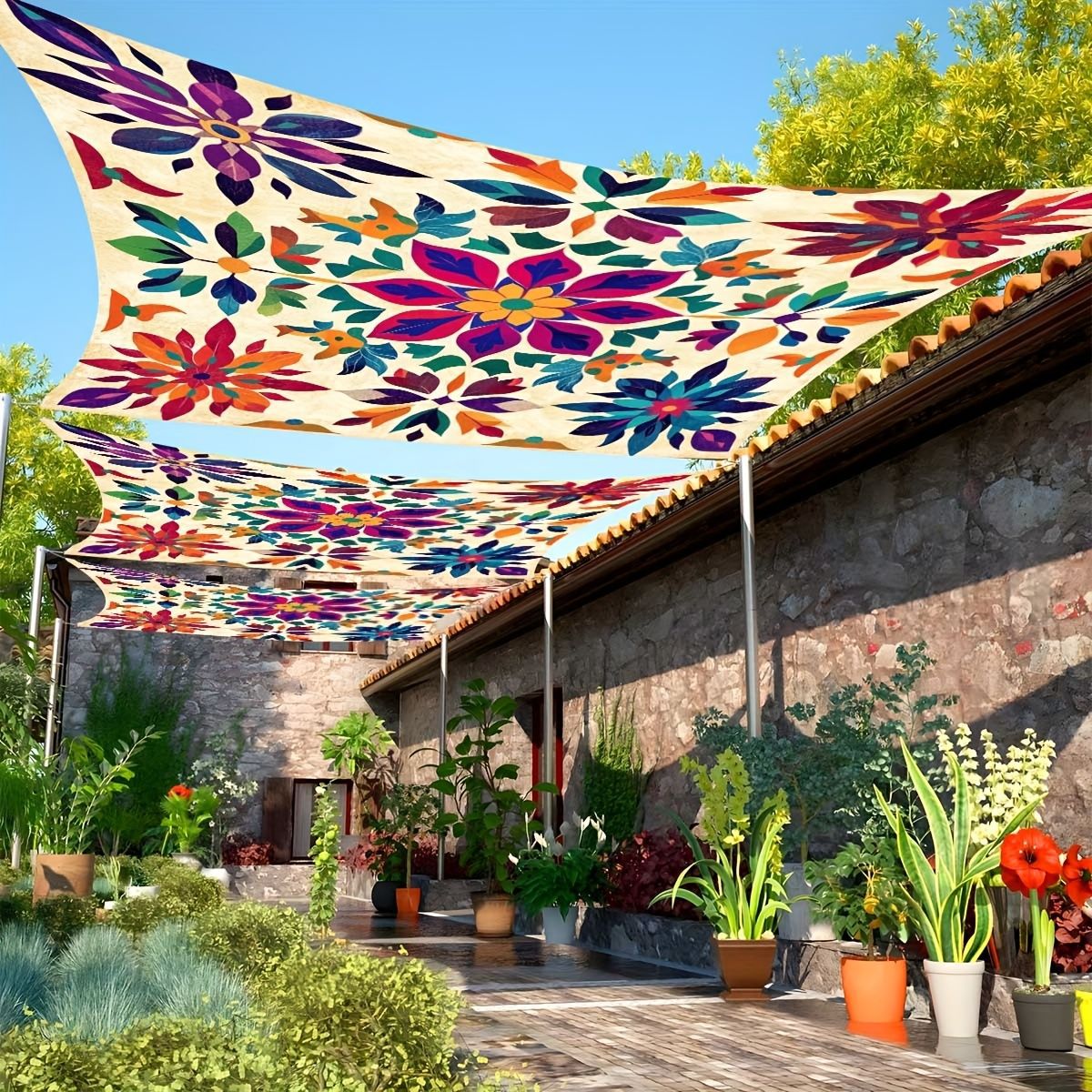 Outdoor Camping Gazebo - Kleur Bloem Camping Zonnescherm Tent Camping