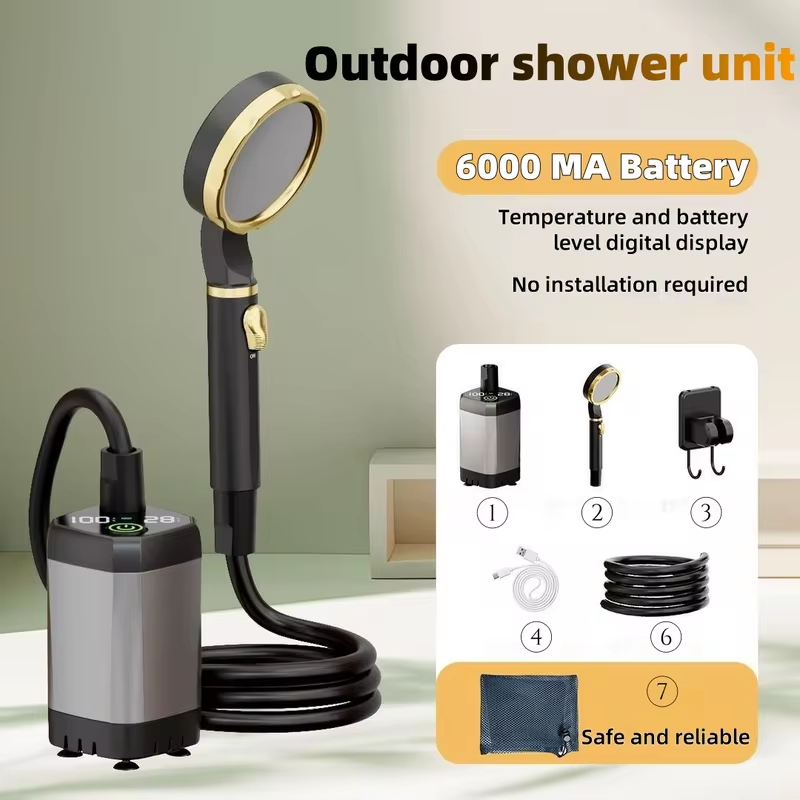Battery Outdoor Camping - Draagbare elektrische buitendouche, kampeerdoucheset, lange batterijduur,