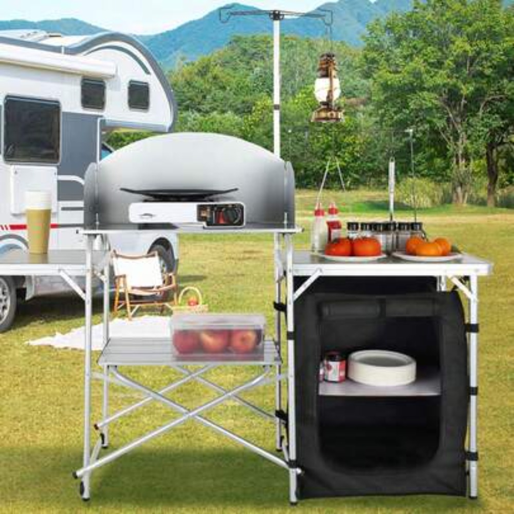 Outdoor Camping Kitchen Setup - Inklapbare Outdoor Camping Keukentafel met Draagtas,