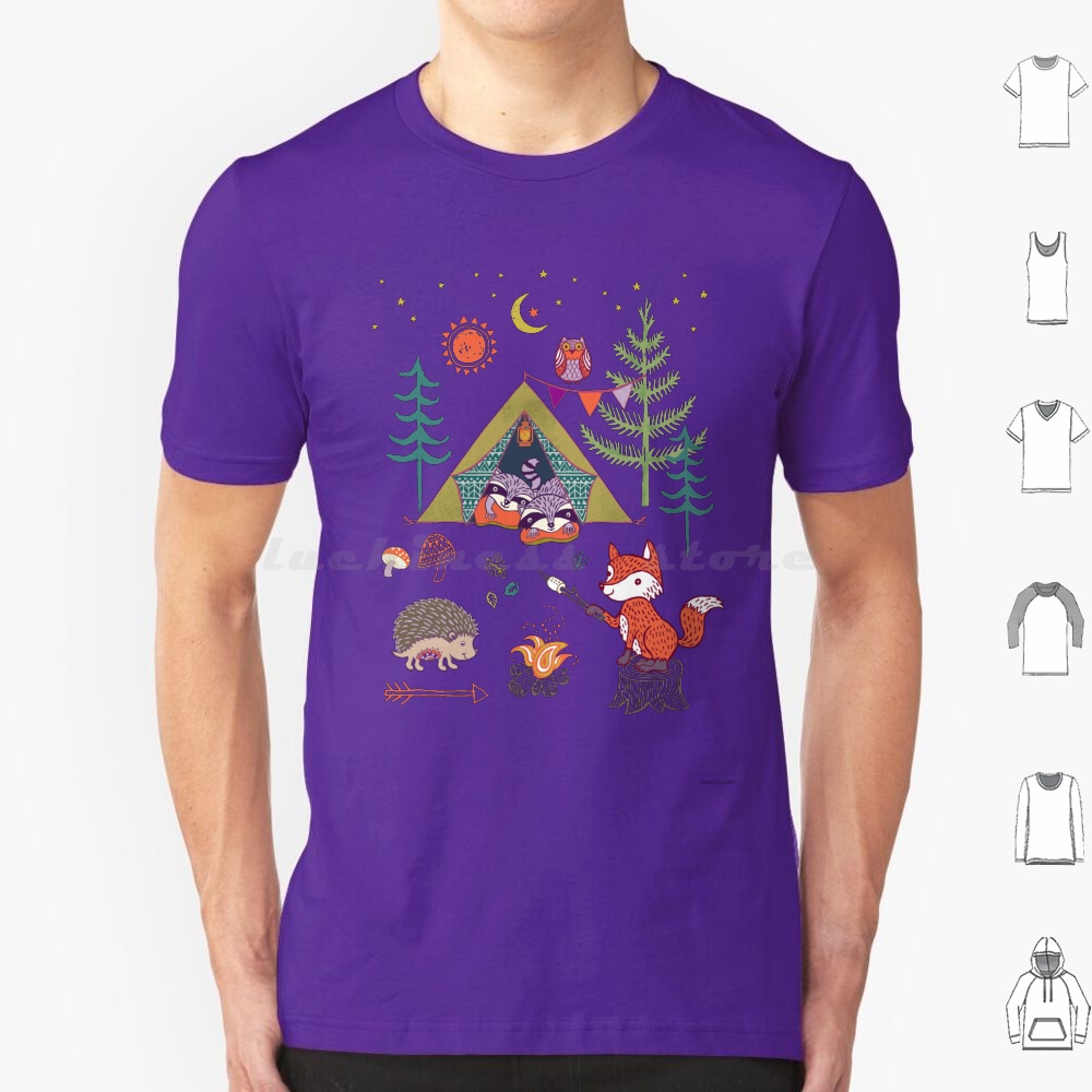 Outdoor Camping For Kids - Woodland Animals Campout T-shirt Mannen Vrouwen