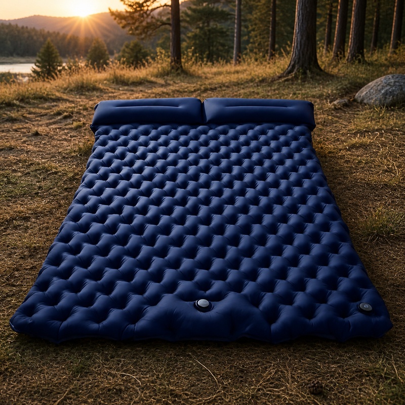 Outdoor Inflatable Camping Tent With Air Pump - Draagbaar dubbel luchtbed voor kamperen, lichtgewicht