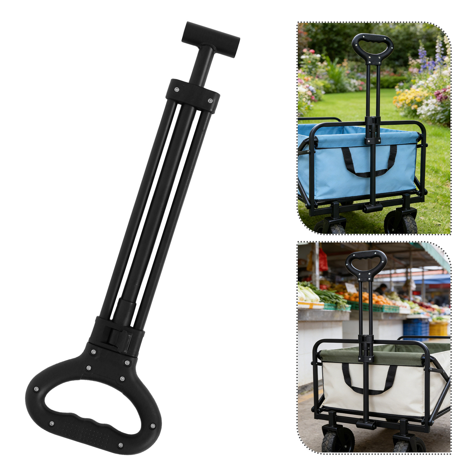 Outdoor Camping Trolley - 1Set opvouwbare wagen-duwstang, telescopische vervanging voor