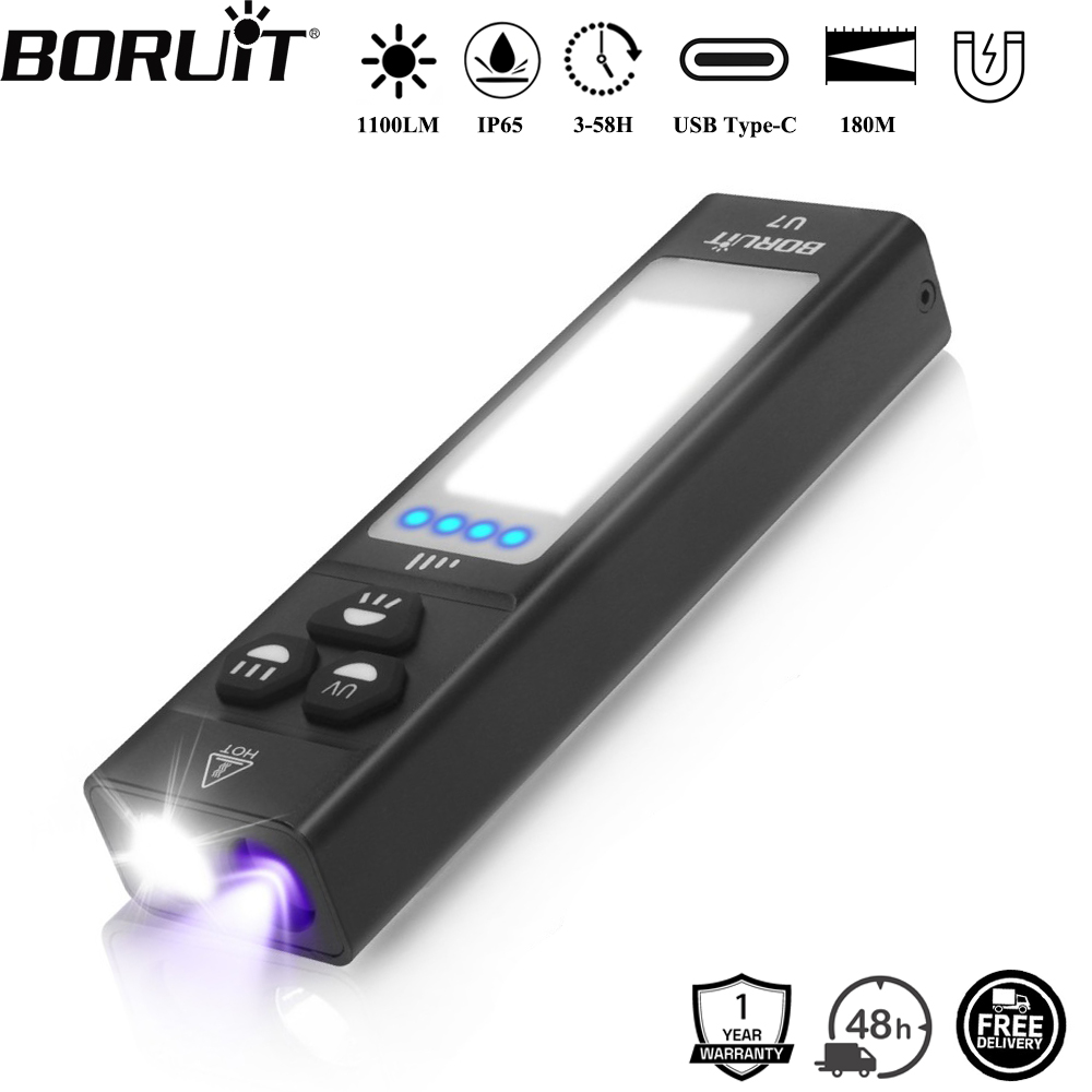 Battery Outdoor Camping - BORUiT U7 UV LED EDC Zaklamp