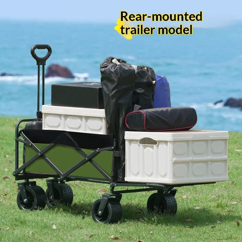Outdoor Camping Trolley - Fabrieksuitverkoop Vierwiel Platform Camping Utility Wagon