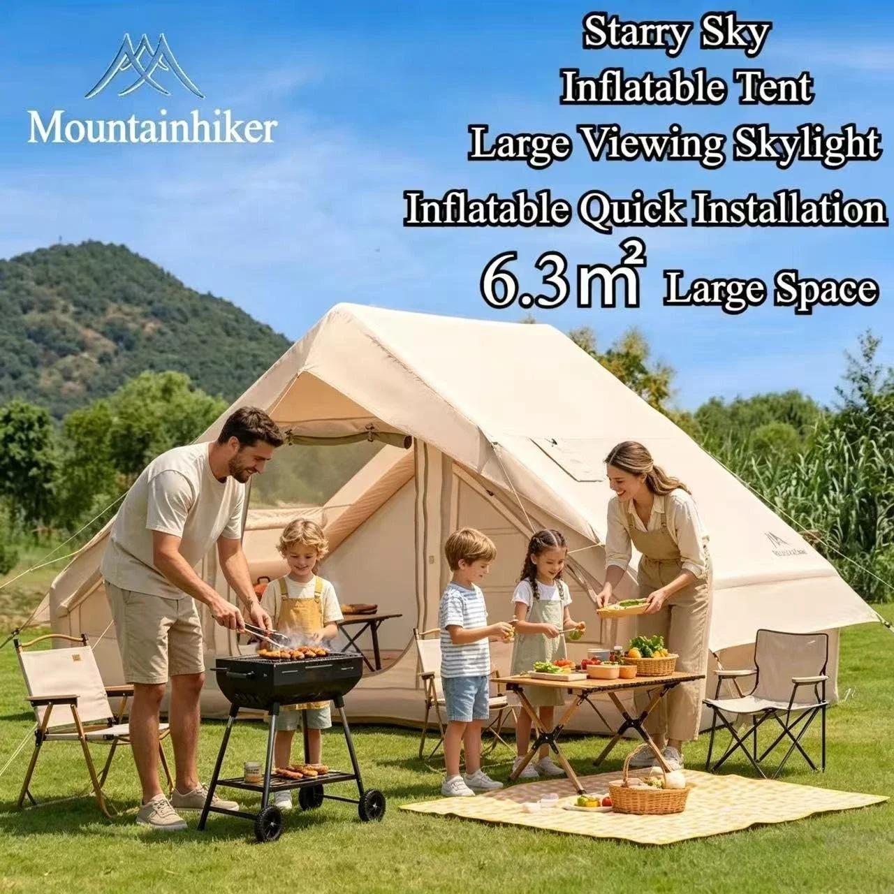 Outdoor Camping Gazebo - MOUNTAINHIKER Extra Grote Opblaasbare Tent voor