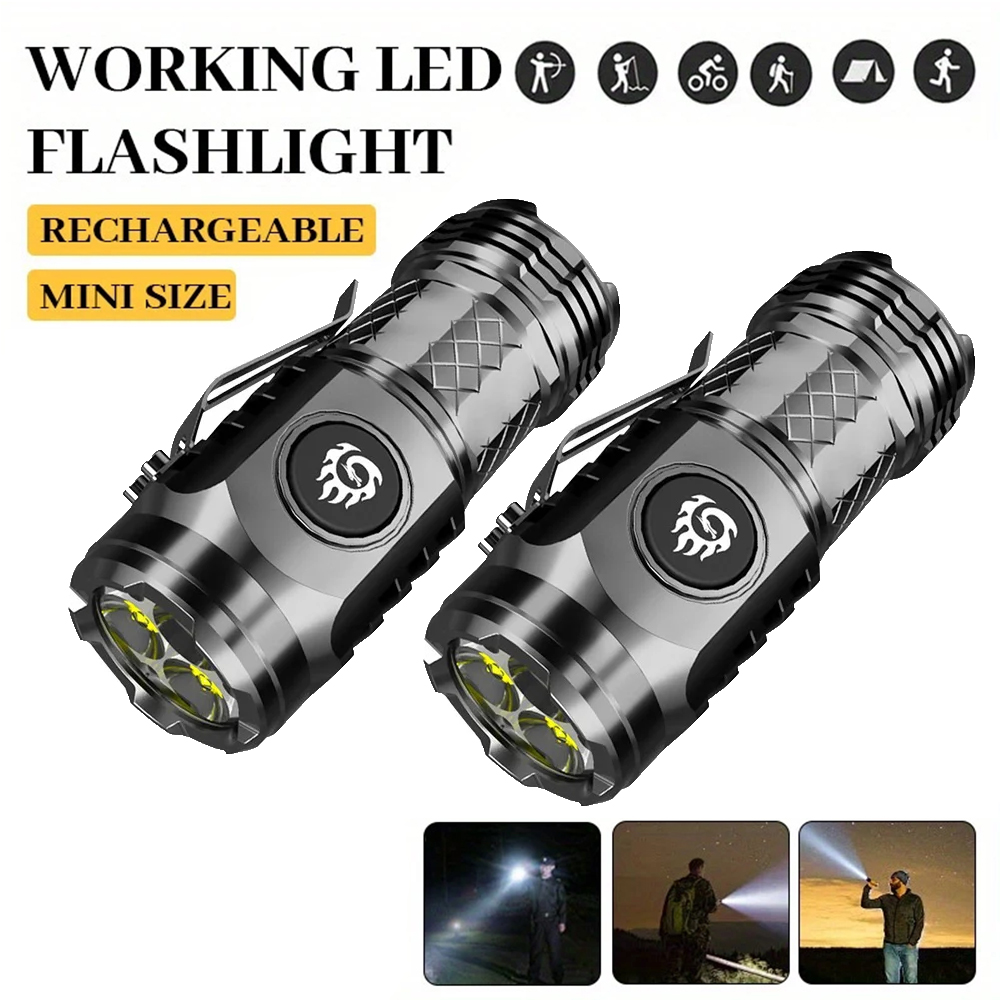 Battery Outdoor Camping - Hoge sterke LED-zaklamp Ingebouwde batterij Type-C