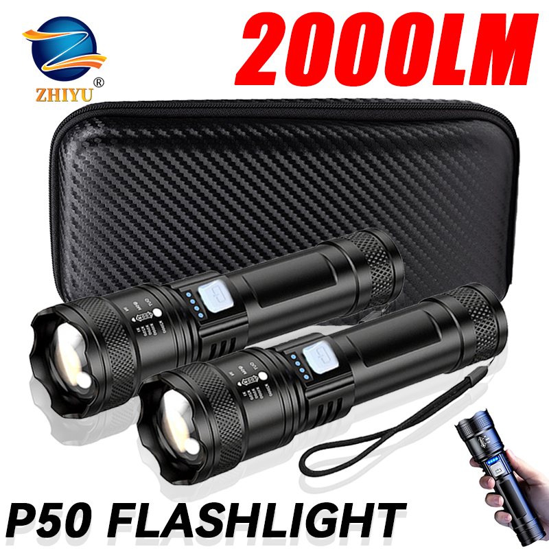 Battery Outdoor Camping - Tactische LED-zaklamp 2000LM USB oplaadbare waterdichte