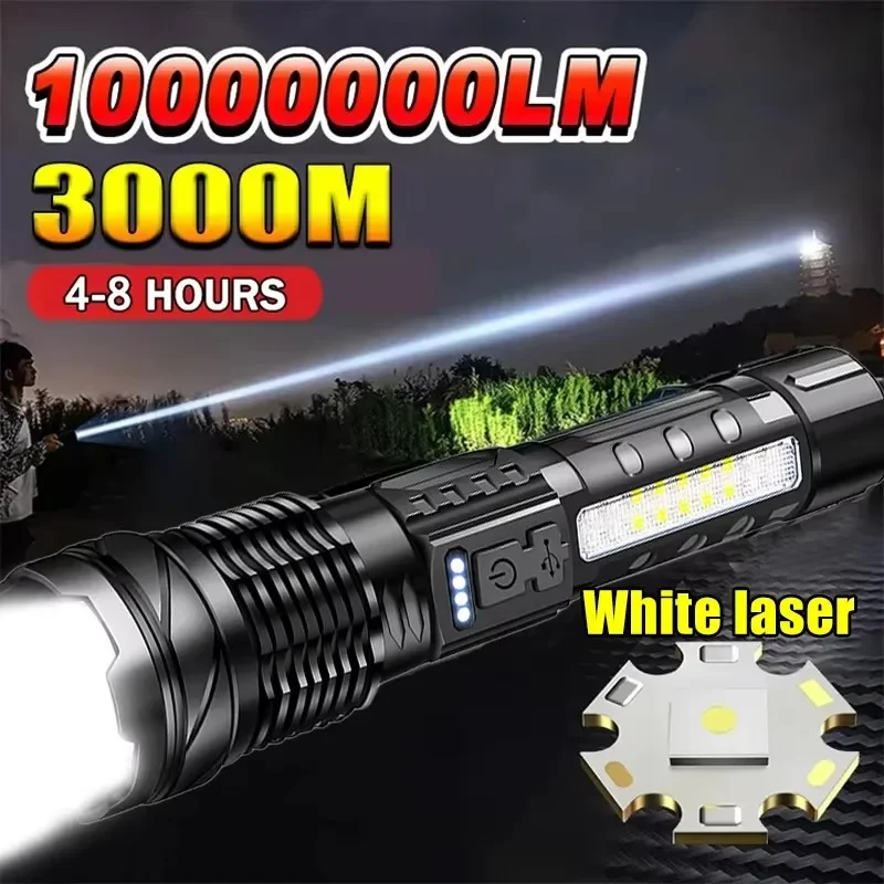 Battery Outdoor Camping - Krachtige LED-zaklamp Batterijweergave USB Oplaadbaar licht