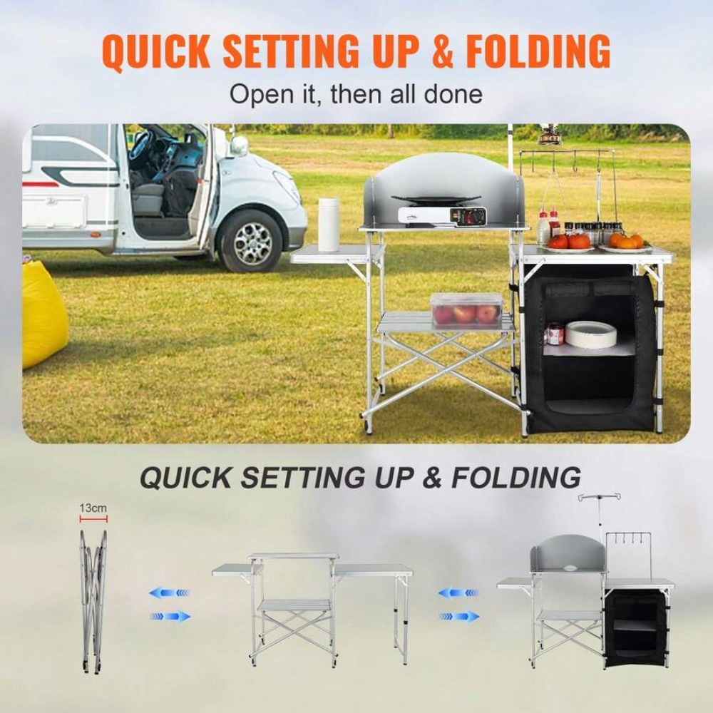 Inklapbare Outdoor Camping Keu - Outdoor Camping Kitchen Setup recensie en prijs