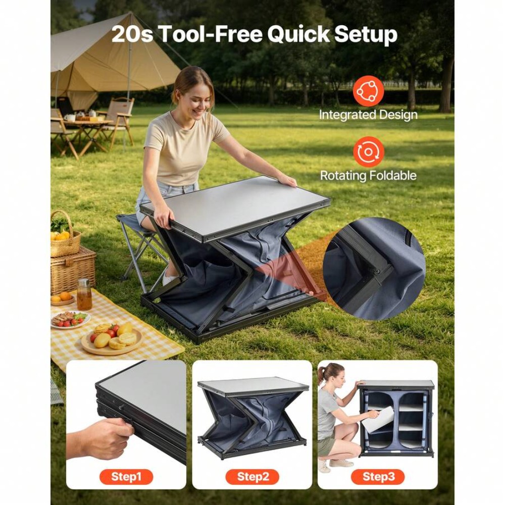 Opvouwbare camping-opbergkast, - Outdoor Camping Kitchen Setup recensie en prijs