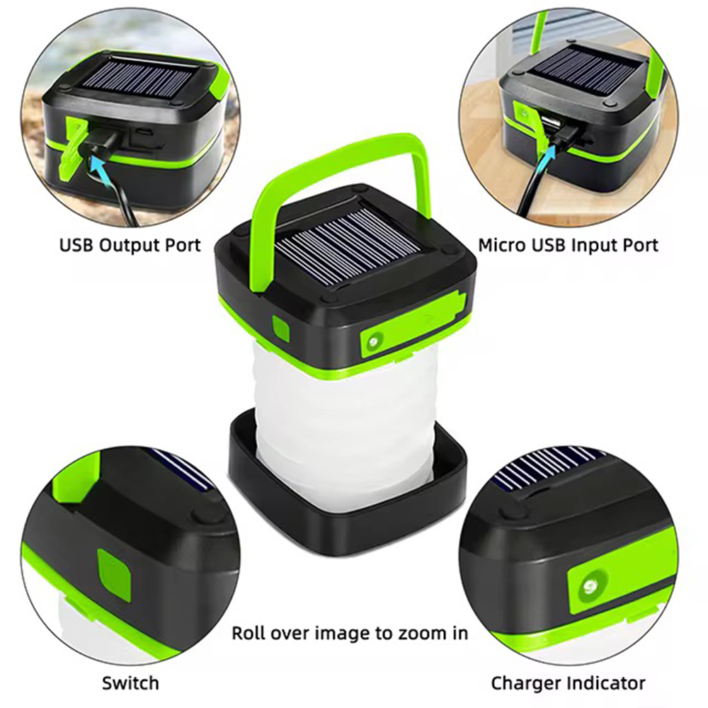 Zwarte oplaadbare zonne-campin - Camping Solar Lantern recensie en prijs
