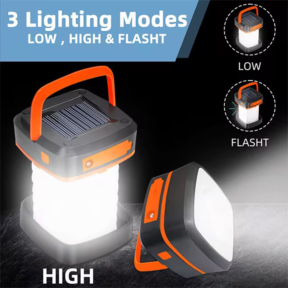 Zwarte oplaadbare zonne-campin - Camping Solar Lantern recensie en prijs