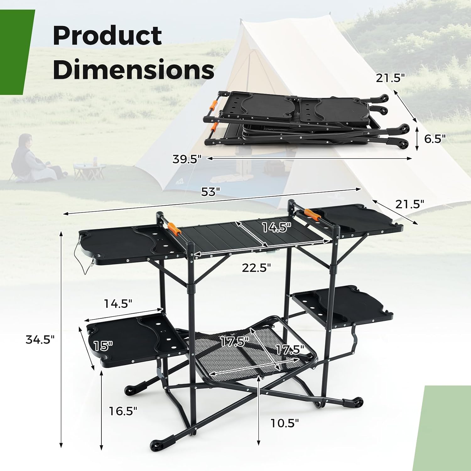 Draagbare opvouwbare kooktafel - Outdoor Camping Kitchen Setup recensie en prijs