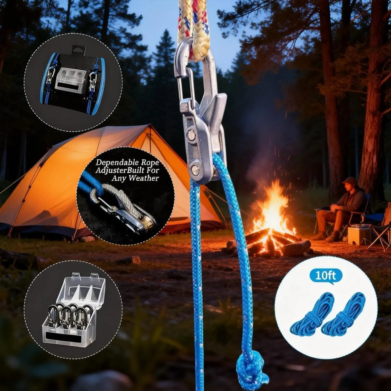 6 stuks Paracord touwspanner k - Outdoor Camping Tarp recensie en prijs