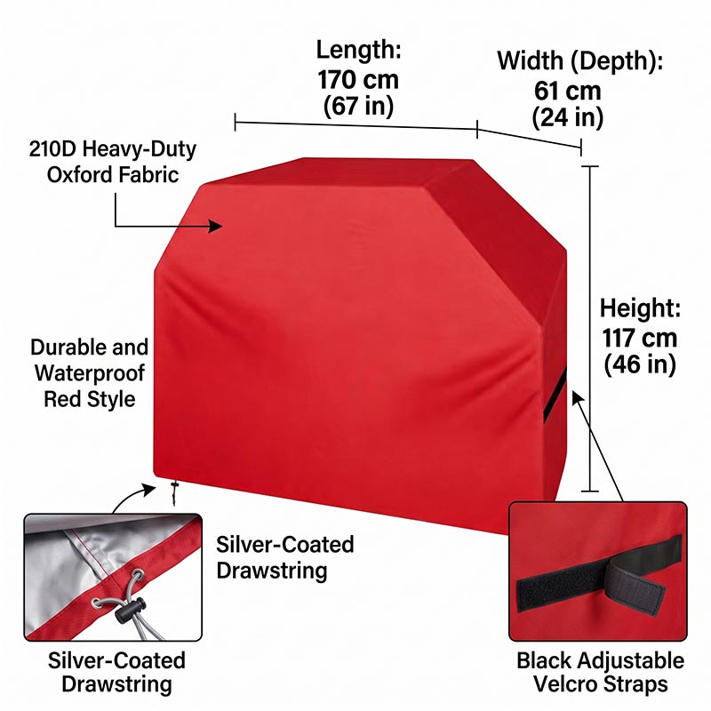 210D BBQ-afdekking, stofdicht, - Outdoor Camping Trolley recensie en prijs