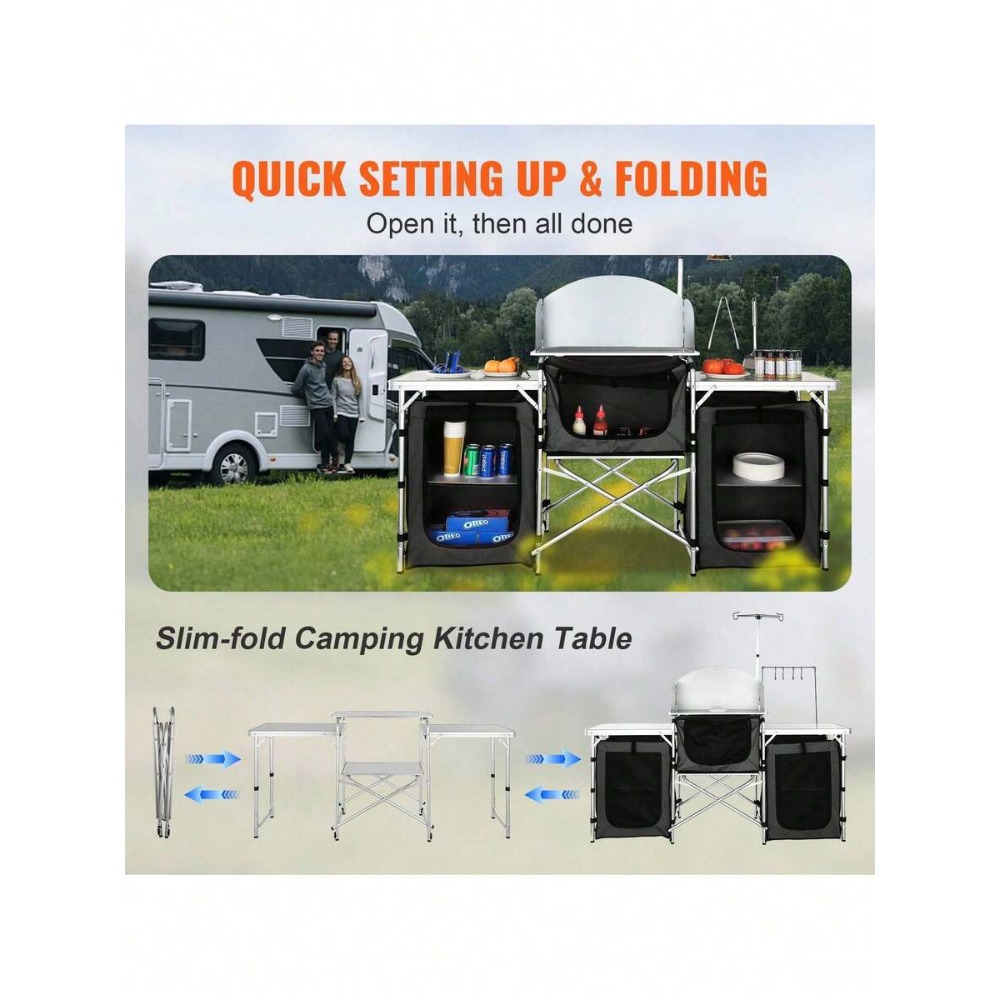 Inklapbare Campingkeuken Tafel - Outdoor Camping Kitchen Setup recensie en prijs