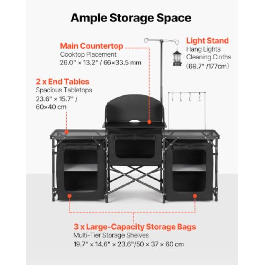 Opvouwbare campingtafel, draag - Outdoor Camping Kitchen Setup recensie en prijs