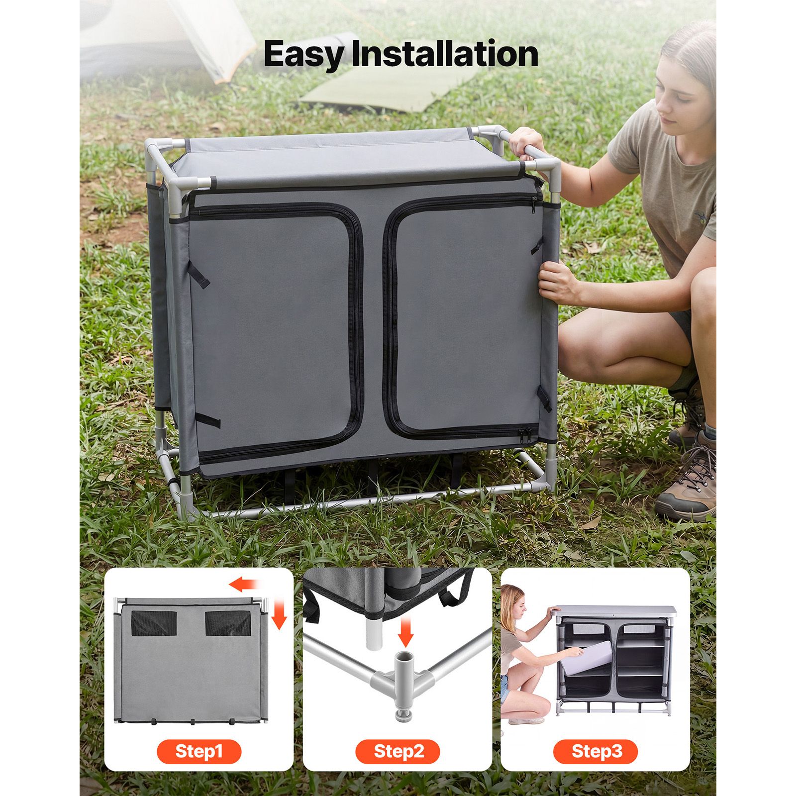 Camping-opbergkast, draagbare  - Outdoor Camping Kitchen Setup recensie en prijs