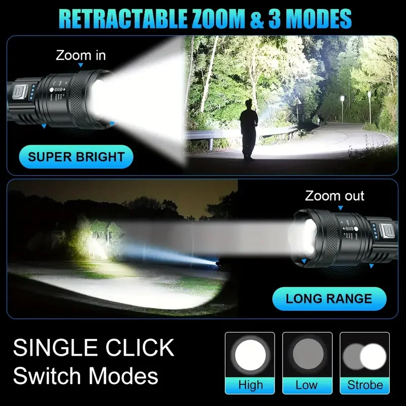 Tactische LED-zaklamp 2000LM U - Battery Outdoor Camping recensie en prijs